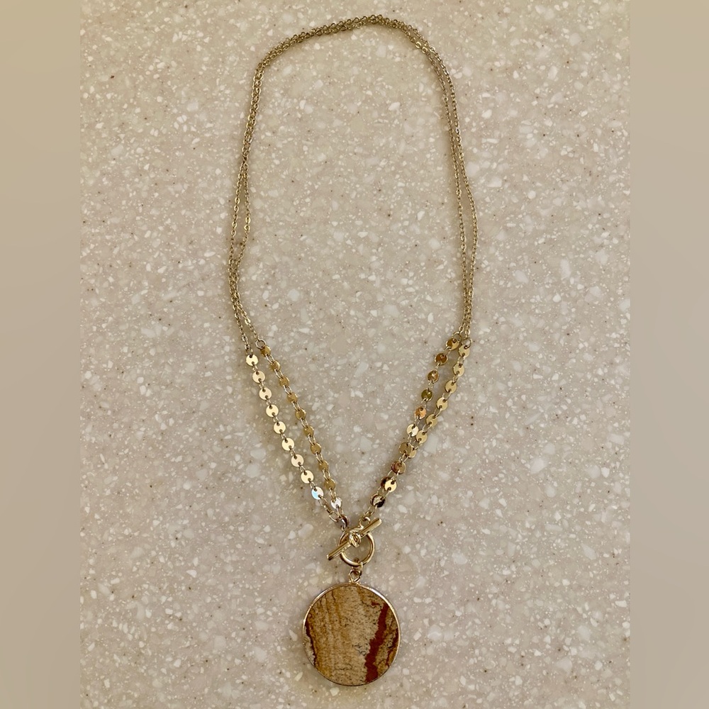Cecelia Brown Stone Necklace